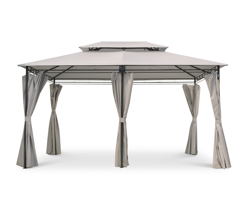 Intimo Garden - Luxe prieel Vernazza beige + LED-verlichting + schaduwdoeken