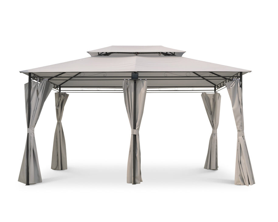 Intimo Garden - Luxe prieel Vernazza beige + LED-verlichting + schaduwdoeken