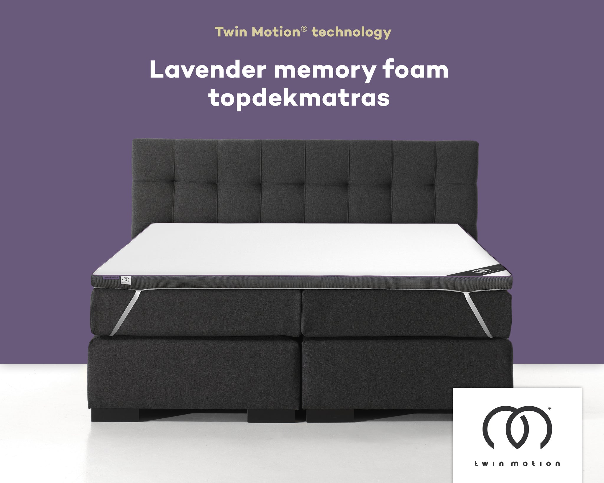 Twin M. Topdekmatras Lavendel schuim 90x200