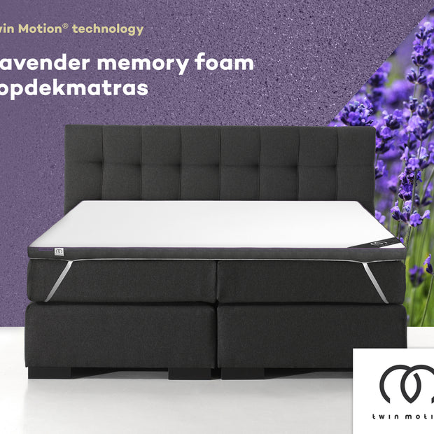 Twin M. topdekmatras lavendel schuim 140x200