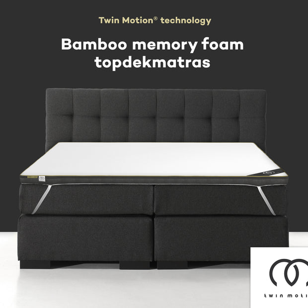 Twin M. Topdekmatras Bamboeschuim 160x200