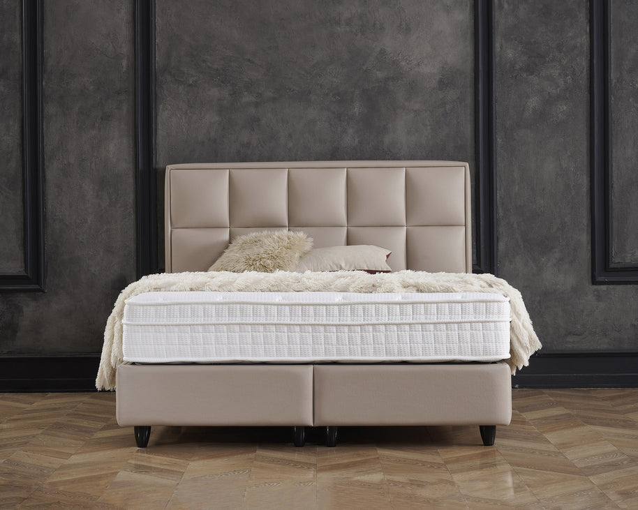 Opbergbox Miami kunstleer taupe 140x200