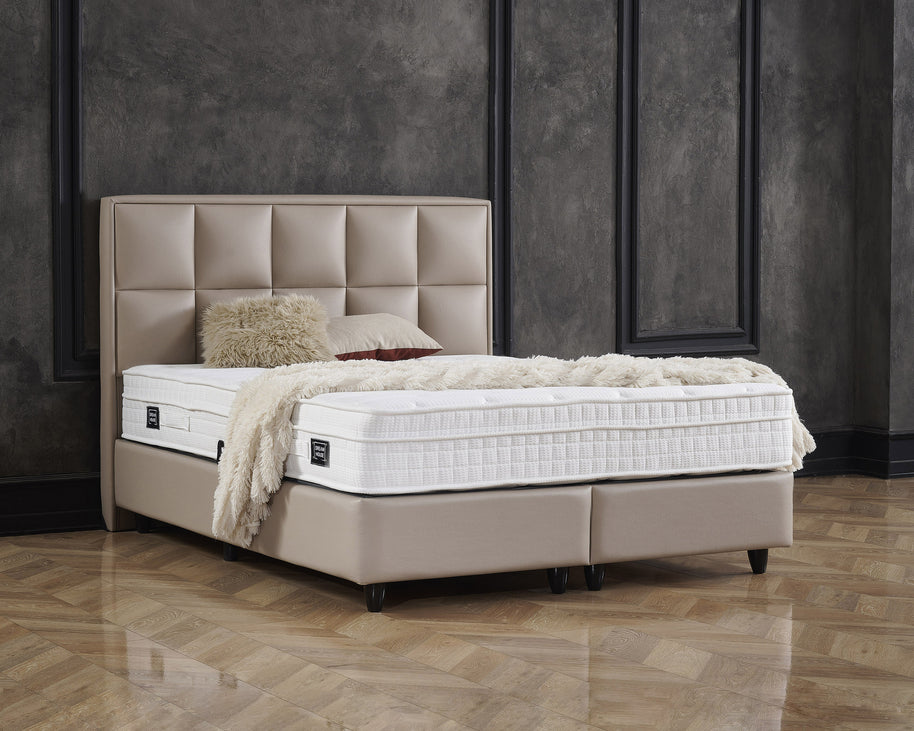 Opbergbox Miami kunstleer taupe 140x200