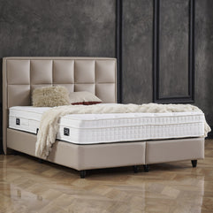 Opbergbox Miami kunstleer taupe 140x200