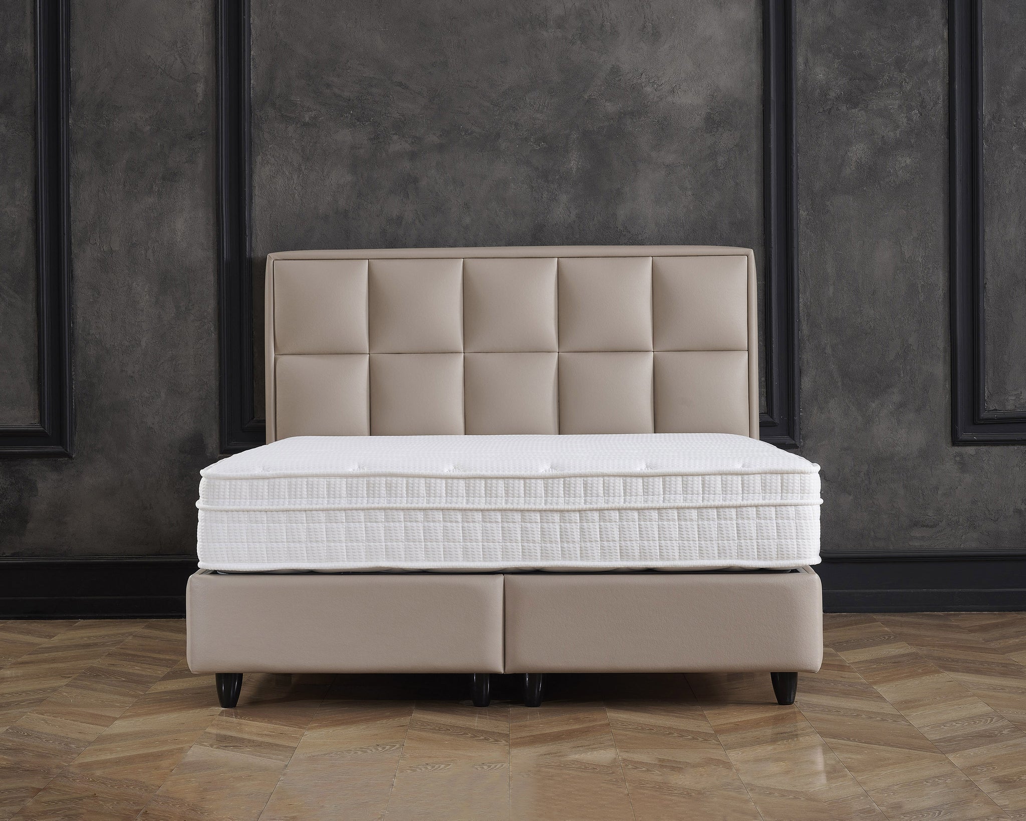 Opbergbox Miami kunstleer taupe 140x200