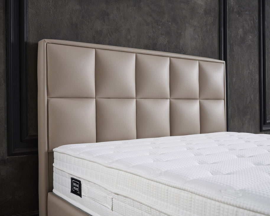 Opbergbox Miami kunstleer taupe 140x200