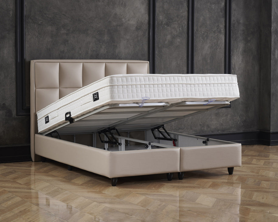 Opberg. Miami Kunstleer Taupe 160x200