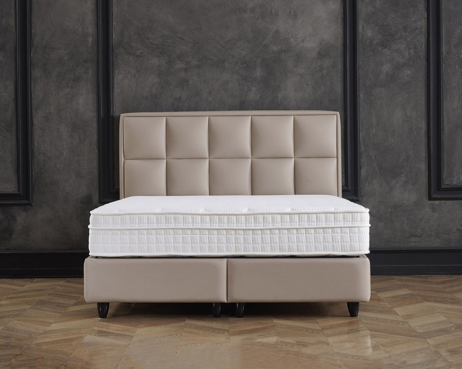 Opberg. Miami Kunstleer Taupe 160x200