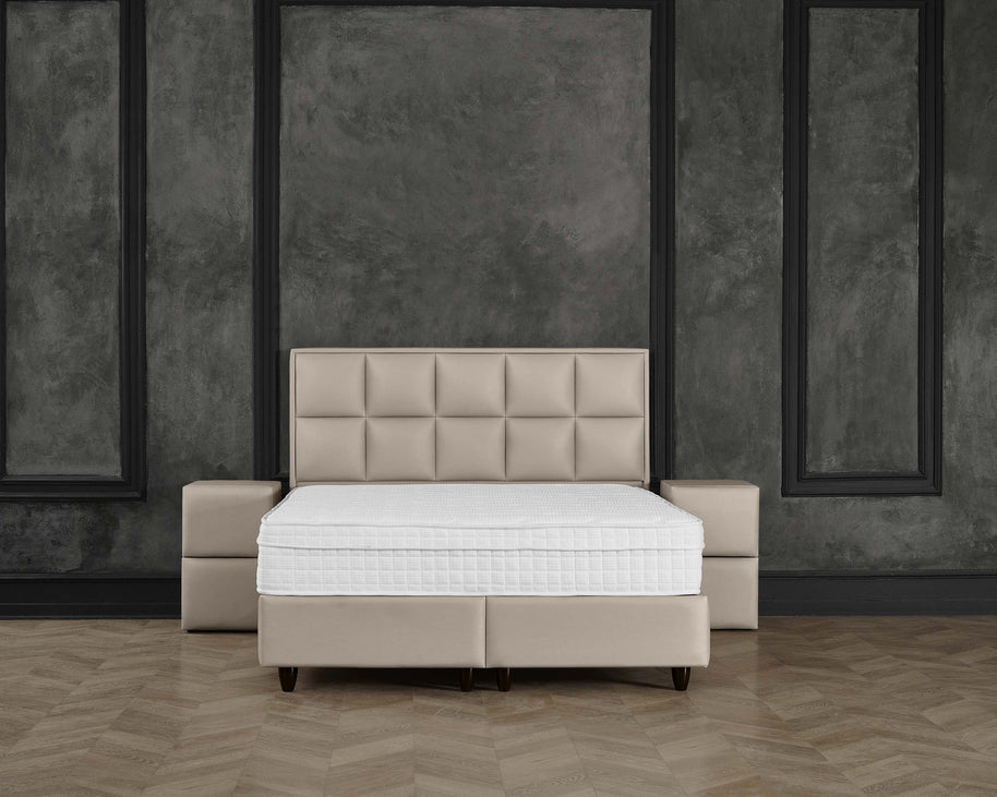 Opbergbox Miami kunstleer taupe 180x200