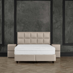 Opbergbox Miami kunstleer taupe 180x200