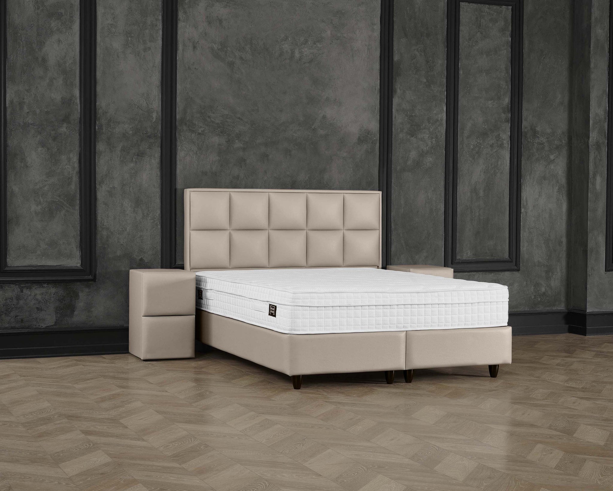 Opbergbox Miami kunstleer taupe 180x200