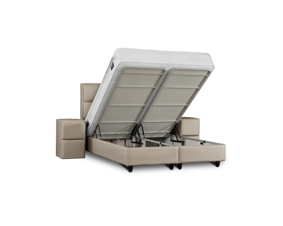 Opbergbox Miami kunstleer taupe 180x200
