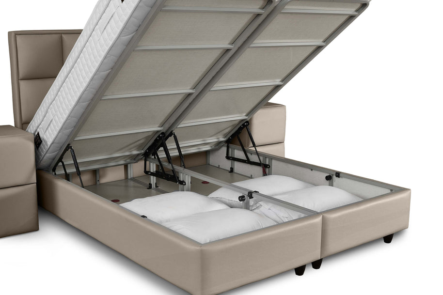 Opbergbox Miami kunstleer taupe 180x200