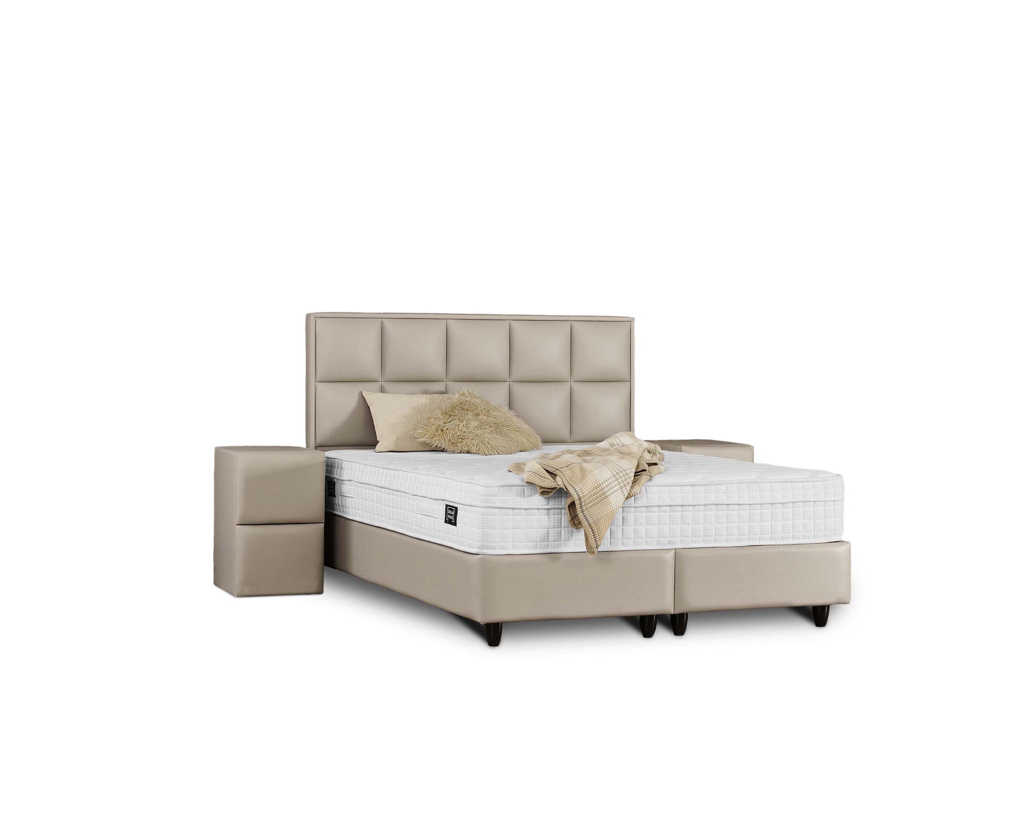Opbergbox Miami kunstleer taupe 180x200