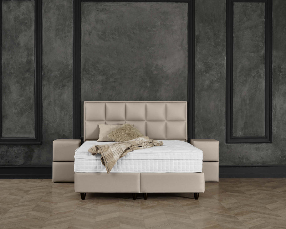 Opbergbox Miami kunstleer taupe 180x200
