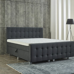 Opbergboxspring Shurgard Antraciet met voetbord 160x200