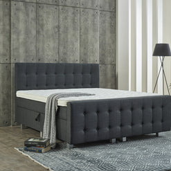 Opbergboxspring Shurgard Antraciet met voetbord 160x200