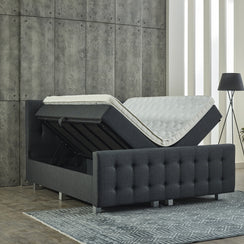 Opbergboxspring Shurgard Antraciet met voetbord 180x200