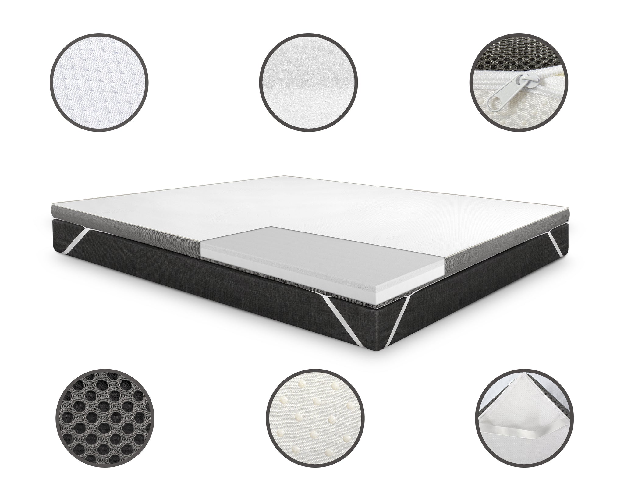 Twin Motion ® Topdekmatras - Traagschuim en Koudschuim