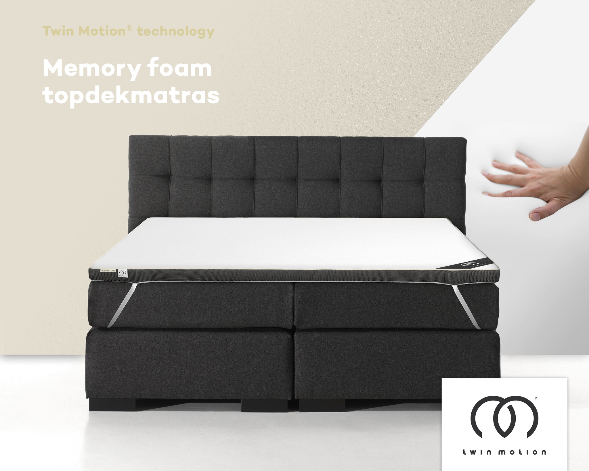 Twin Motion ® Topdekmatras - Traagschuim en Koudschuim