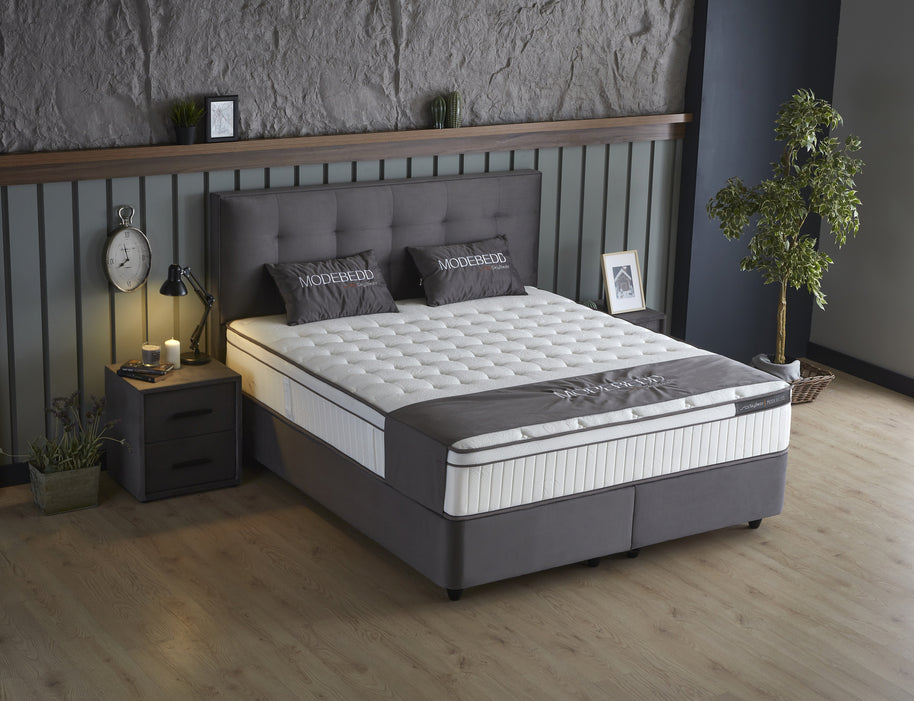 SKYBEDD ® - Boxspring met opbergruimte Modebedd Antraciet 140x200