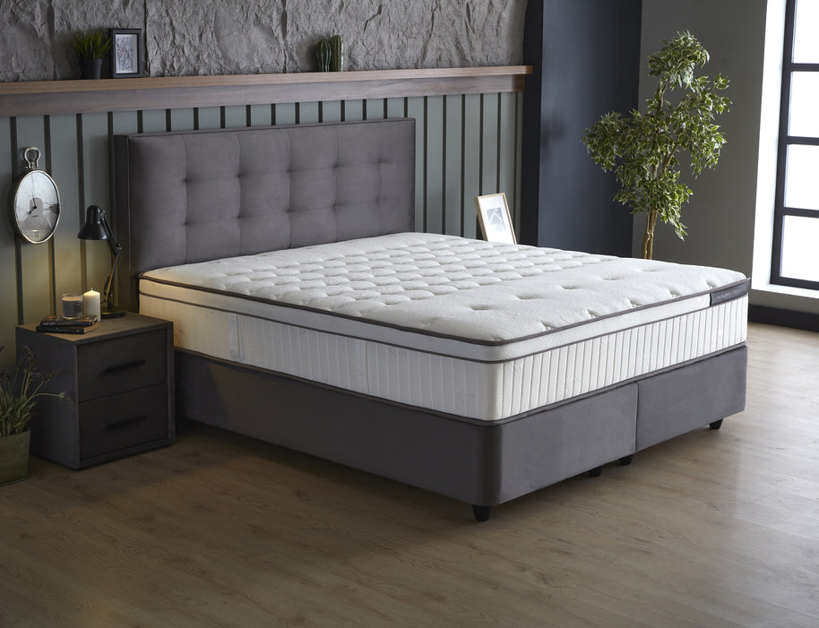 SKYBEDD ® - Boxspring met opbergruimte Modebedd Antraciet 140x200