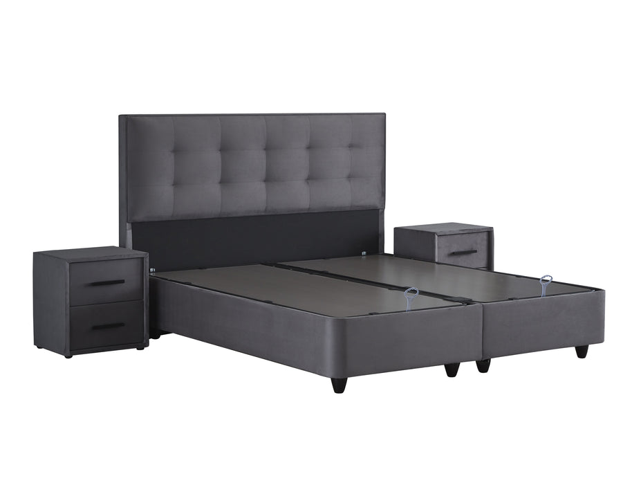 SKYBEDD ® - Boxspring met opbergruimte Modebedd Antraciet 140x200