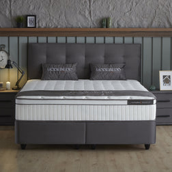 SKYBEDD ® - Boxspring met opbergruimte Modebedd Antraciet 180x200
