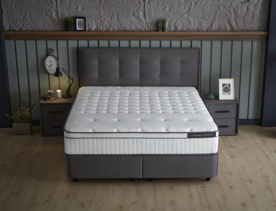 SKYBEDD ® - Boxspring met opbergruimte Modebedd Antraciet 180x200
