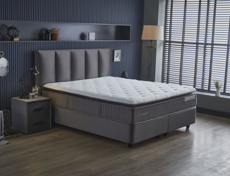 SKYBEDD® - Boxspring met opbergruimte Birdybedd Antraciet 140x200
