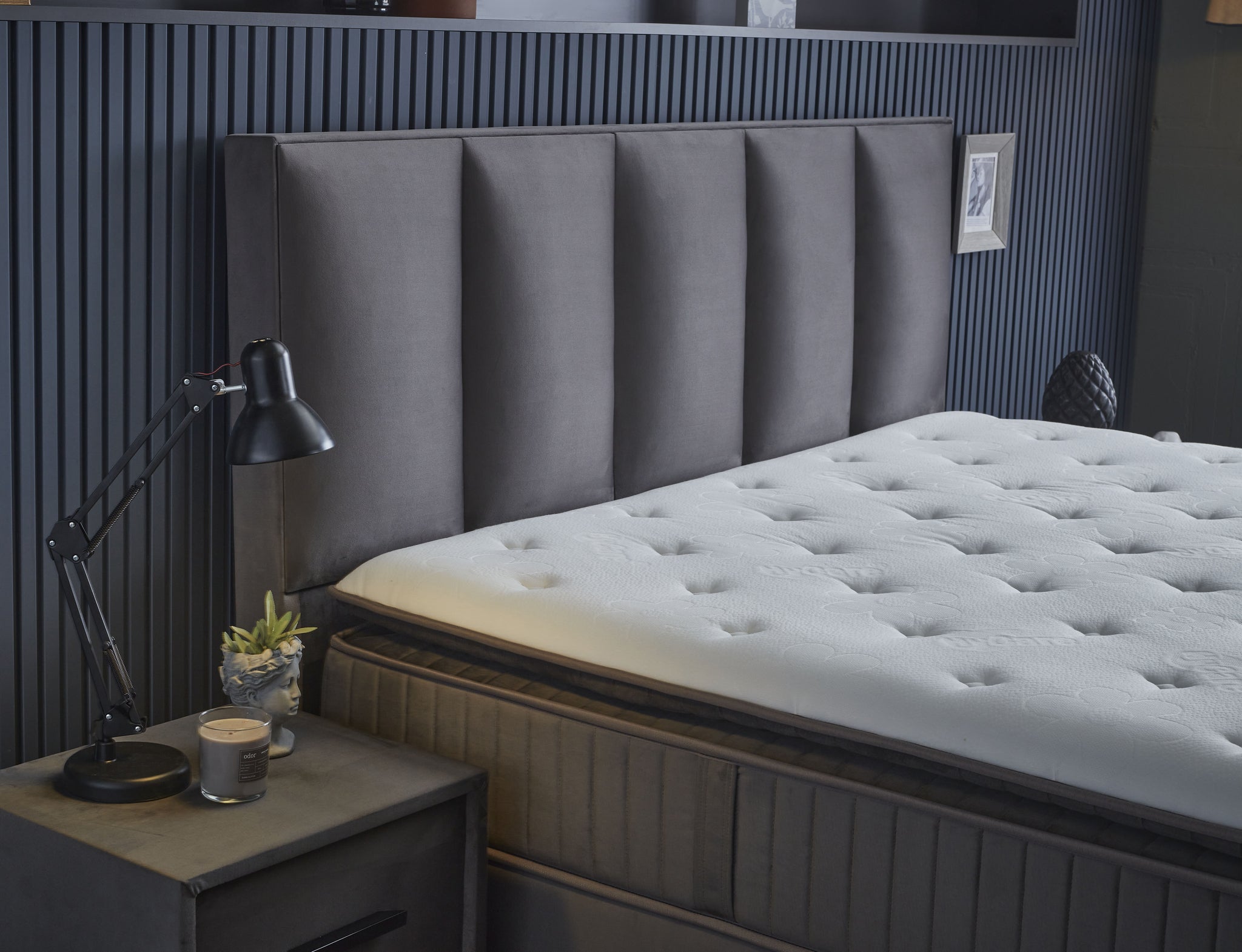 SKYBEDD® - Boxspring met opbergruimte Birdybedd Antraciet 140x200