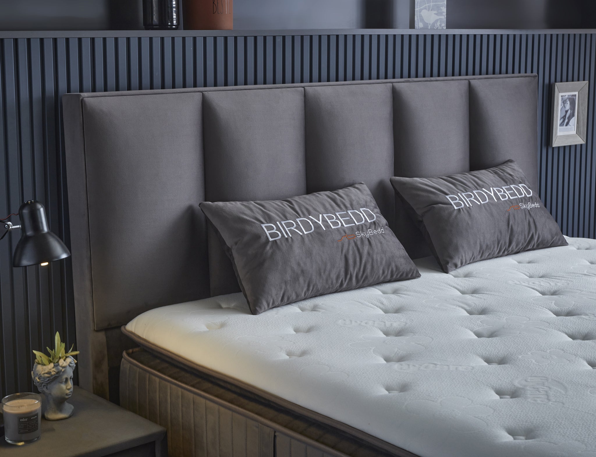 SKYBEDD® - Boxspring met opbergruimte Birdybedd Antraciet 160x200