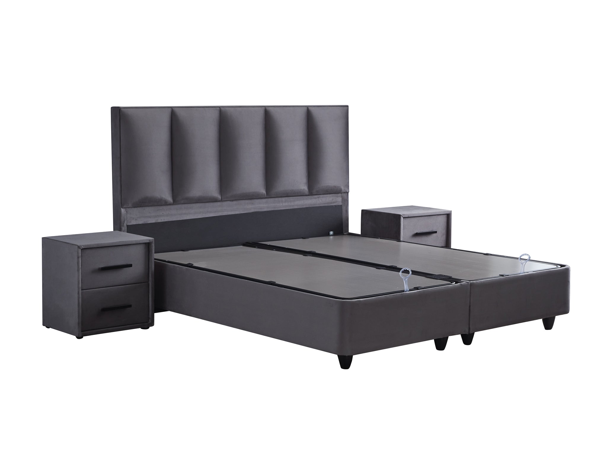 SKYBEDD® - Boxspring met opbergruimte Birdybedd Antraciet 160x200