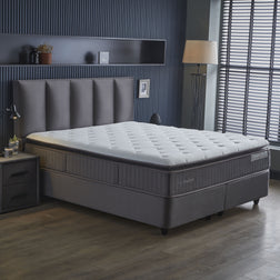 SKYBEDD ® - Boxspring met opbergruimte Birdybedd Antraciet 180x200