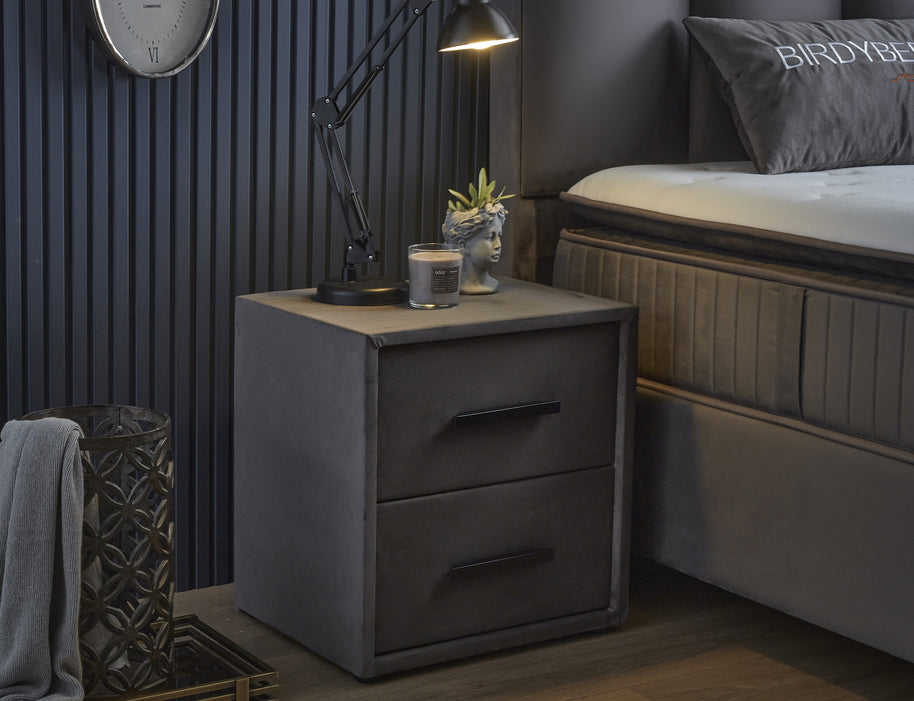 SKYBEDD ® - Boxspring met opbergruimte Birdybedd Antraciet 180x200