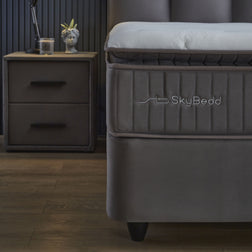 SKYBEDD ® - Boxspring met opbergruimte Birdybedd Antraciet 180x200