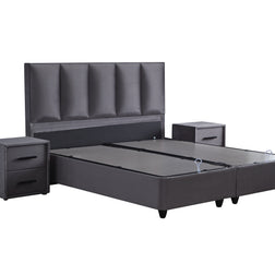 SKYBEDD ® - Boxspring met opbergruimte Birdybedd Antraciet 180x200