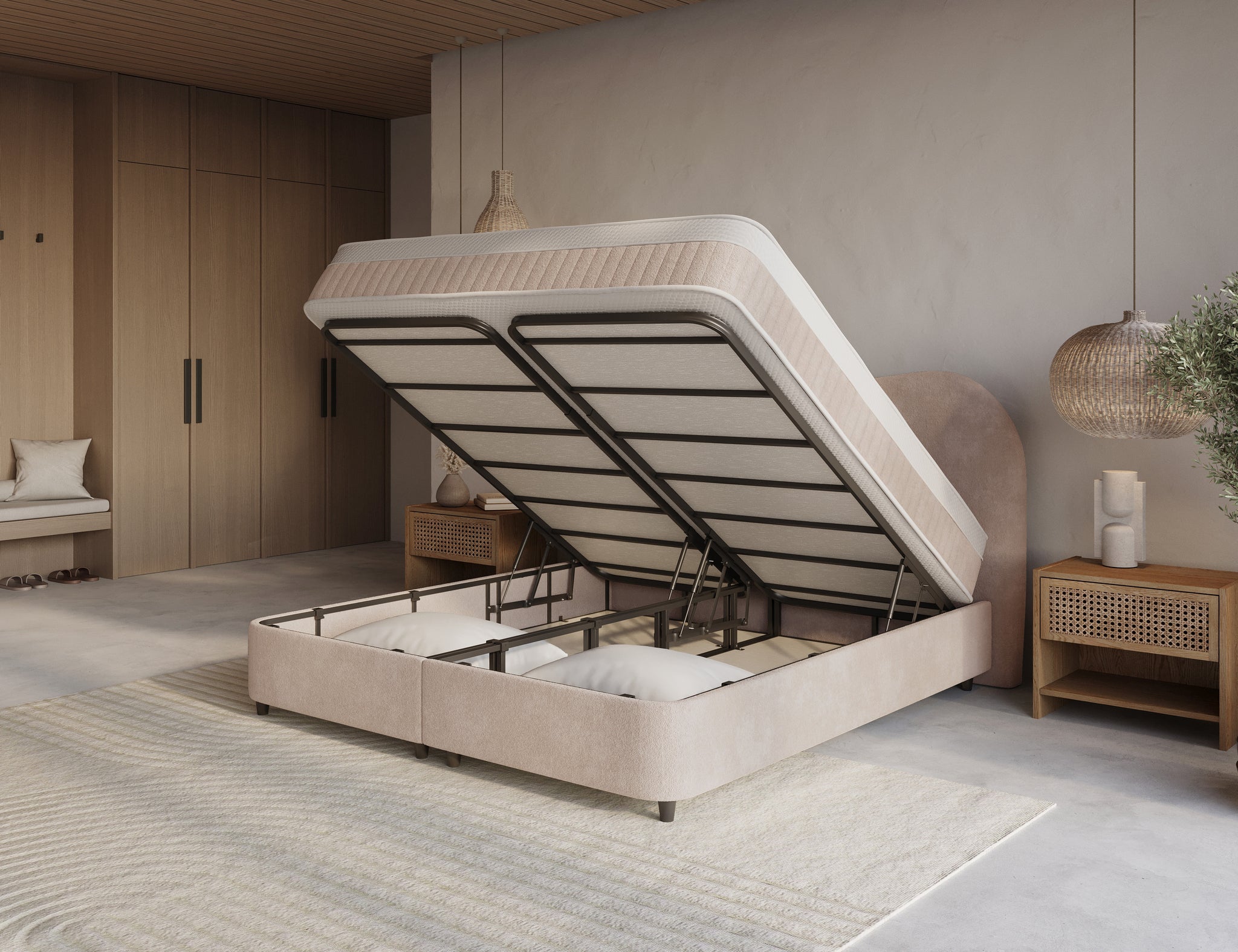 DH Opbergboxspring Arcus 140x200 Beige