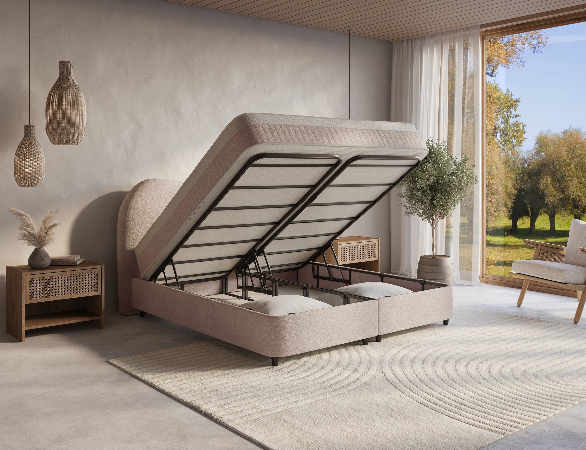 DH Opbergboxspring Arcus 160x200 Beige