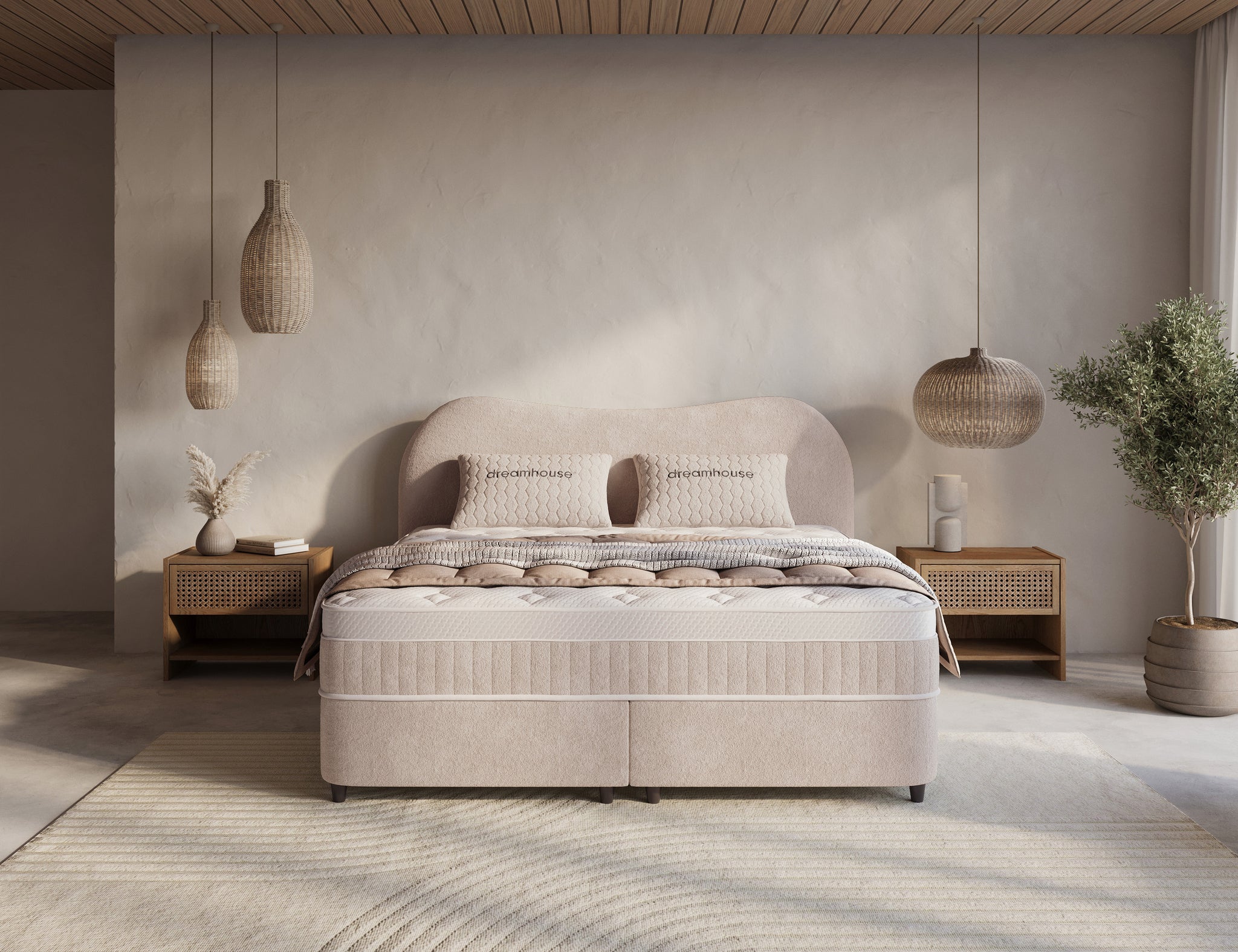 DH Opbergboxspring Arcus 160x200 Beige