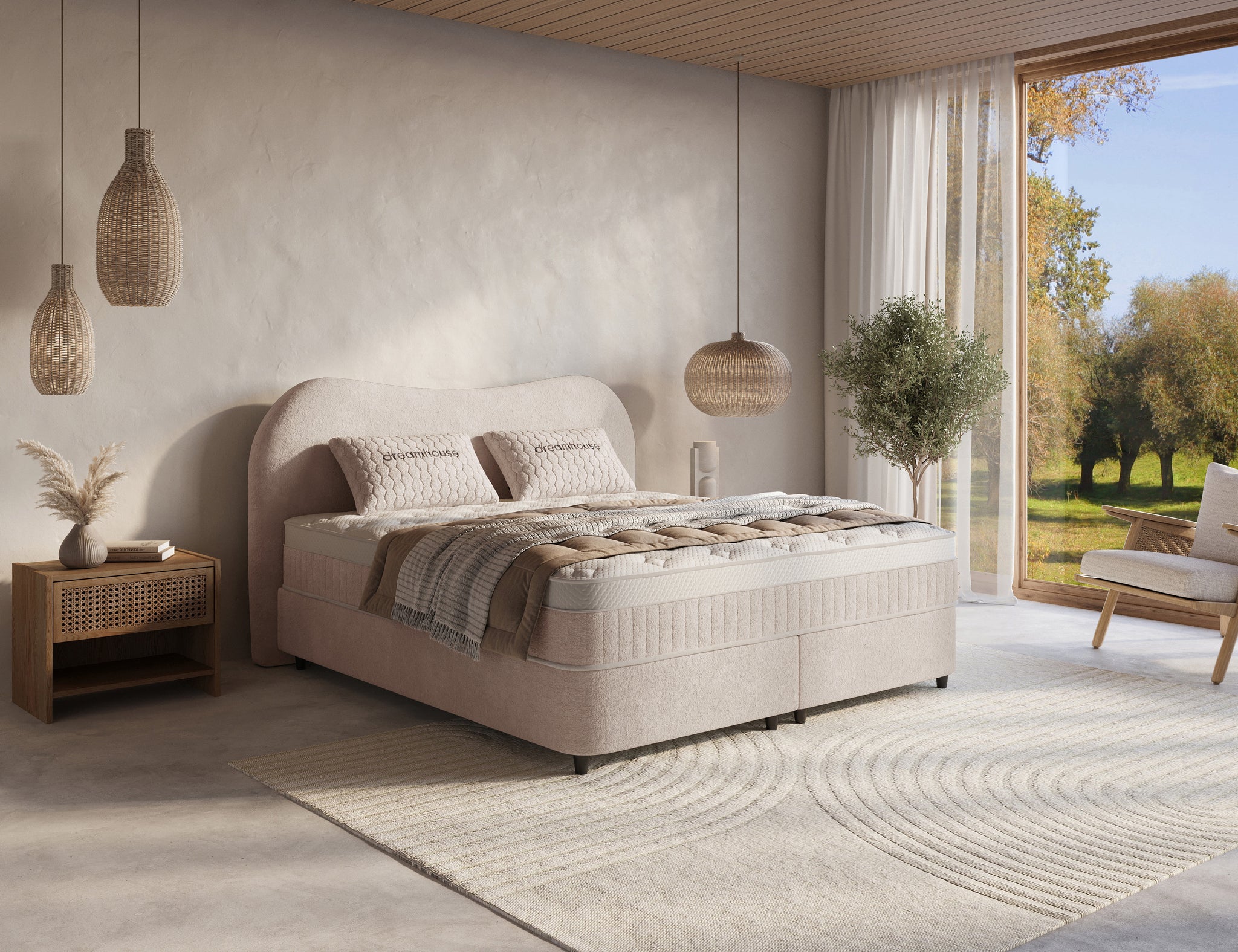 DH Opbergboxspring Arcus 180x200 beige