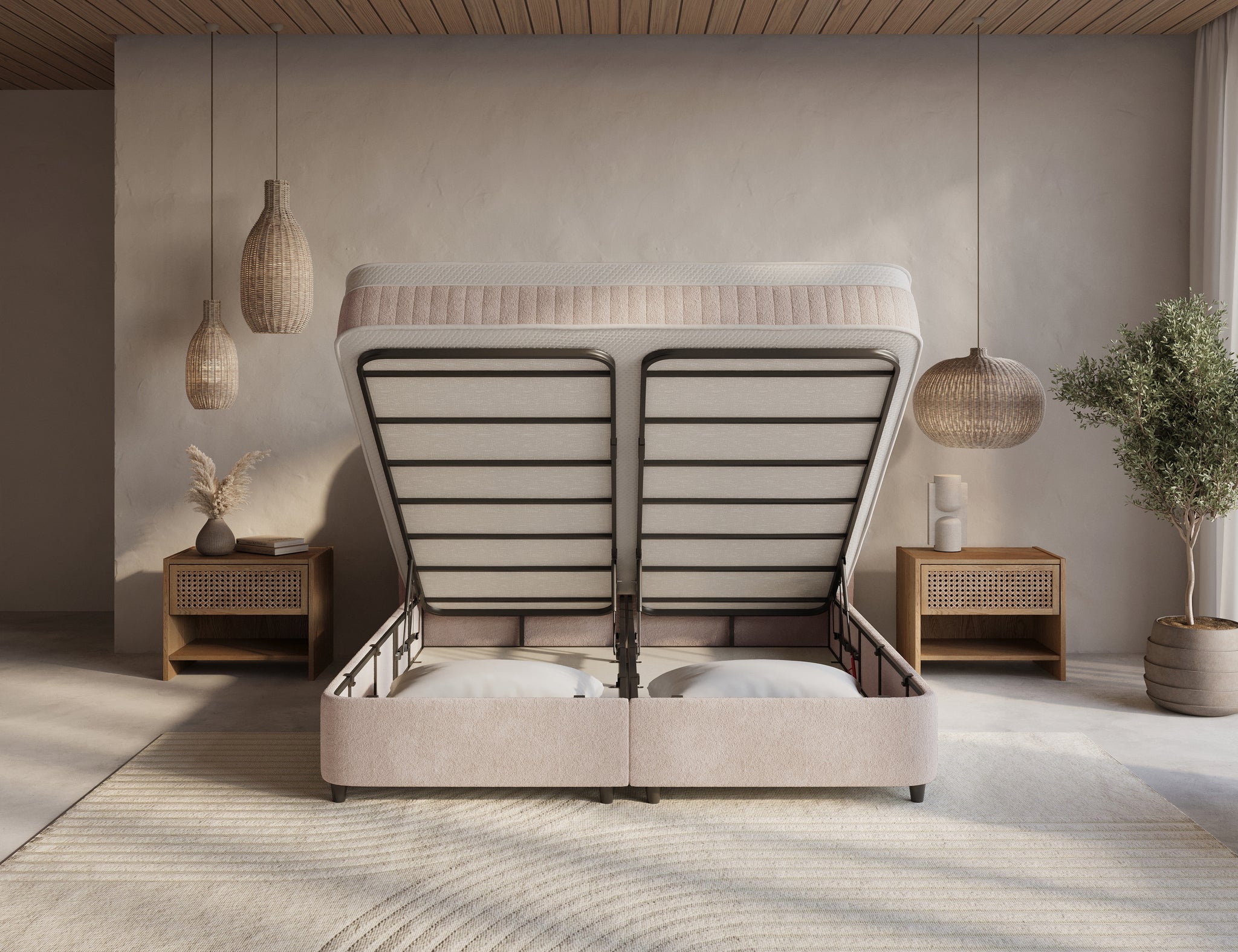 DH Opbergboxspring Arcus 180x200 beige