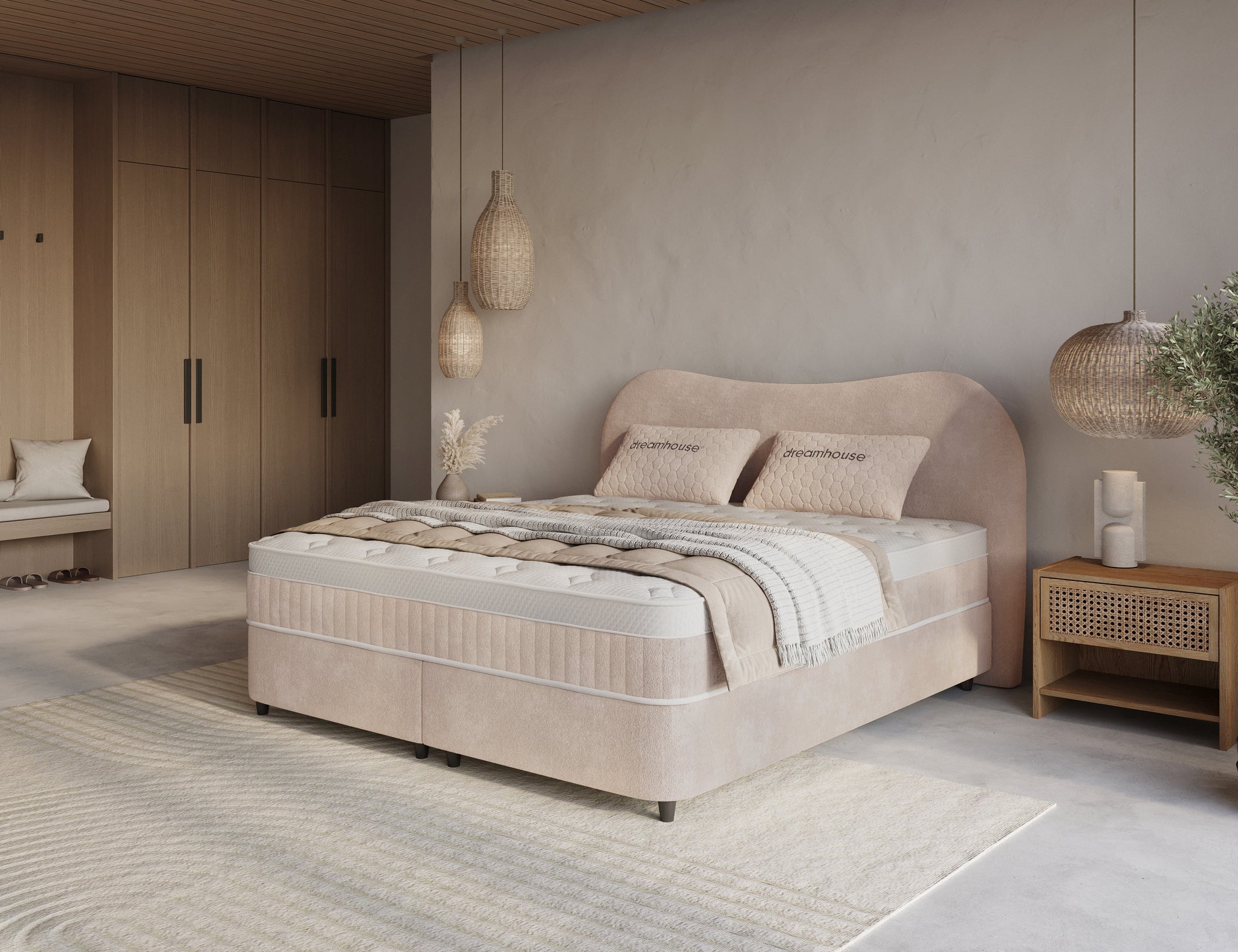 DH Opbergboxspring Arcus 180x200 beige