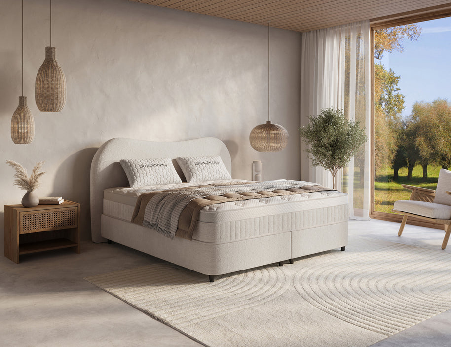 DH Opbergboxspring Arcus 140 x 200 cm gebroken wit