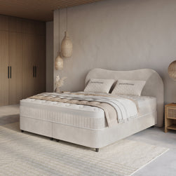 DH Opbergboxspring Arcus 140 x 200 cm gebroken wit