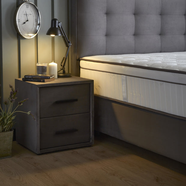 SKYBEDD ® - Boxspring met opbergruimte Modebedd Antraciet 90 x 200