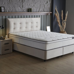 SKYBEDD ® - Boxspring met opbergruimte Modebedd Beige 160x200