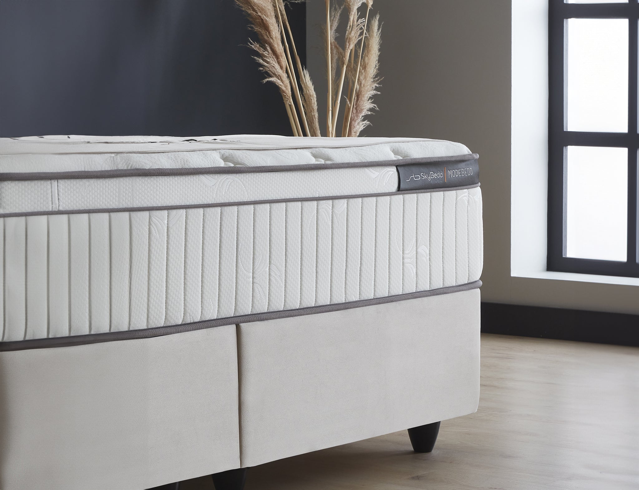 SKYBEDD ® - Boxspring met opbergruimte Modebedd Beige 160x200