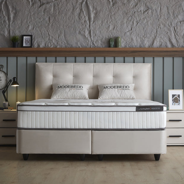 SKYBEDD ® - Boxspring met opbergruimte Modebedd Beige 180x200