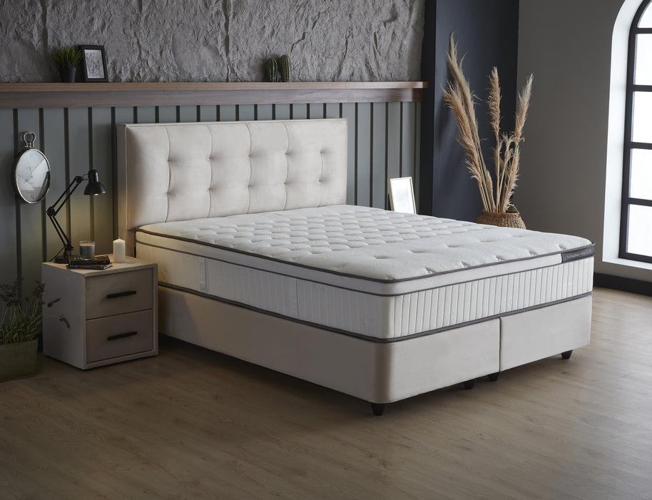 SKYBEDD ® - Boxspring met opbergruimte Modebedd Beige 180x200
